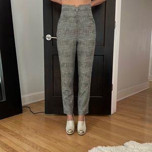 Rebecca Taylor dress pants, size 8, black & white modern plaid